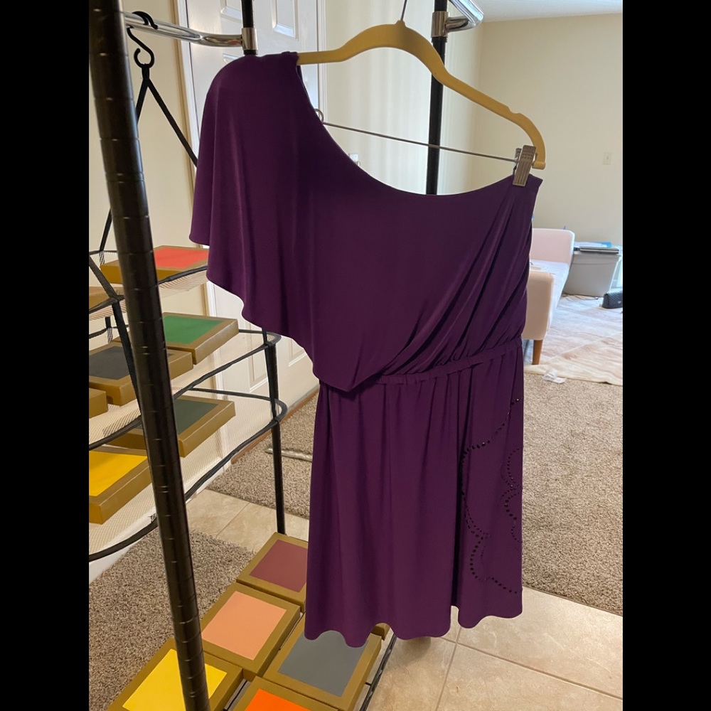 Beautiful Purple One-Sleeve Dress S